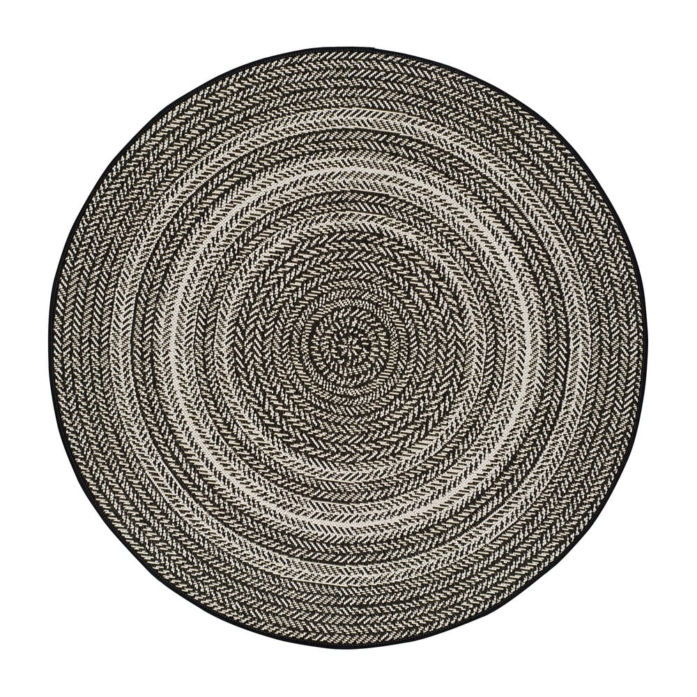 Čierny vonkajší koberec Universal Silvana Rutto ⌀ 120 cm